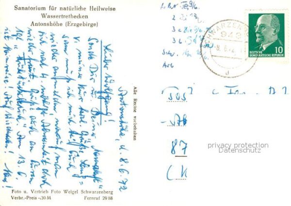Antonshoehe Breitenbrunn Sanatorium Wassertretbecken – Bild 2