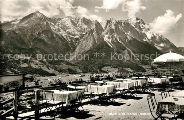 Garmisch-Partenkirchen Terrassen Restaurant St Martin mit Alps