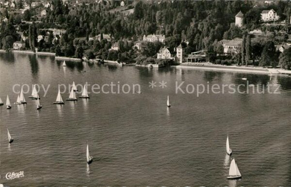 Ueberlingen Bodensee Fliegeraufnahme mit Kurpark und Kurhall
