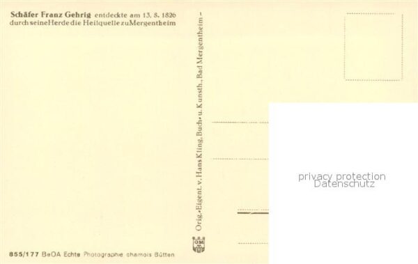Bad Mergentheim Schäfer Franz Gehrig Denkmal – Bild 2