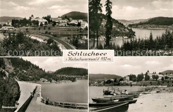 Schluchsee Teilansicht Staumauer Strand