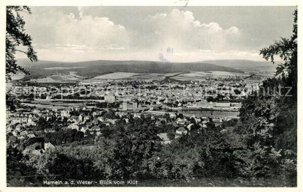 Hameln Weser Blick vom Klüt