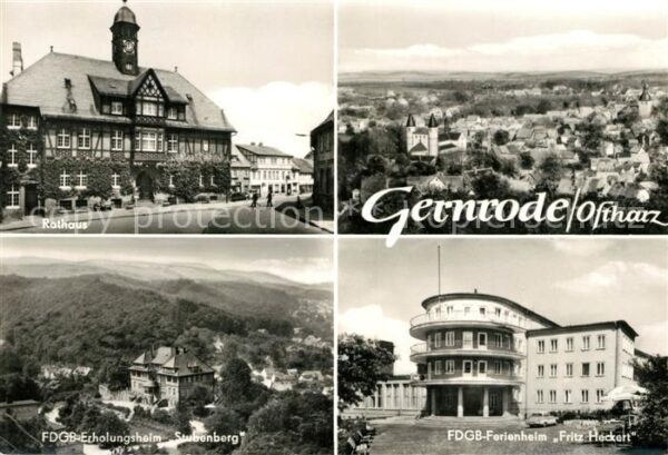 Gernrode Harz Rathaus Panorama FDGB Erholungsheime St