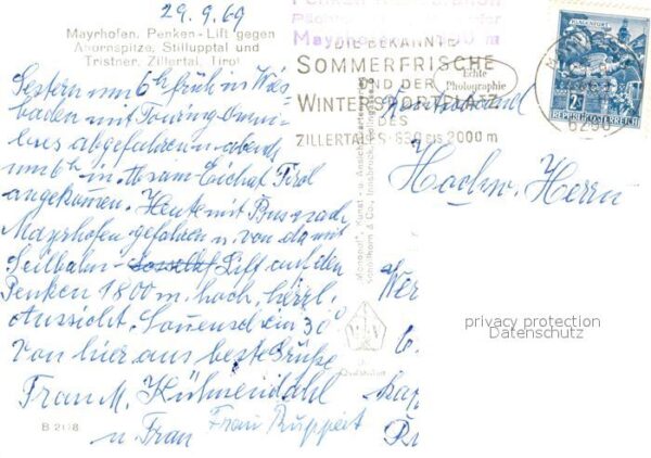 Mayrhofen Zillertal Penken Lift mit Ahornspitze und Tristne – Bild 2