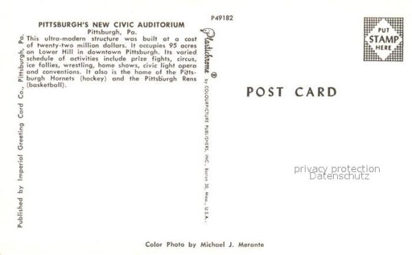 Pittsburgh Pittsburgs New Civic Auditorium – Bild 2