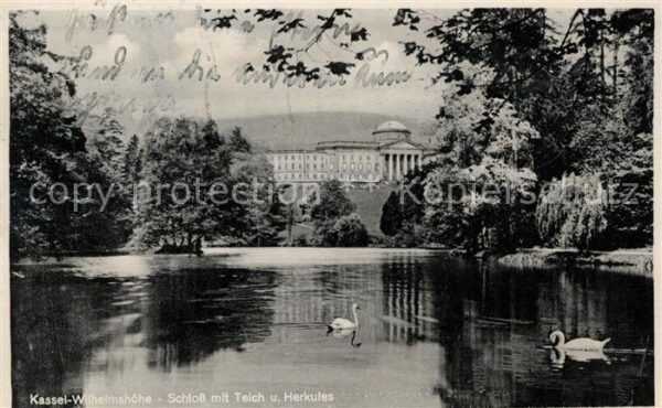 Wilhelmshoehe Kassel Schloss Teich Herkules