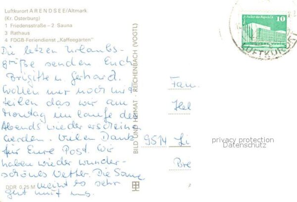 Arendsee Altmark Rathaus FDGB Feriendienst Kaffeegarten – Bild 2