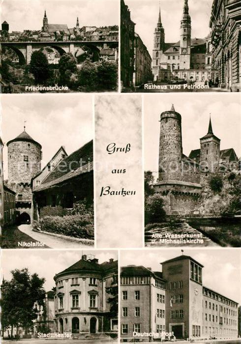 Bautzen Friedensbrücke Rathaus Petridom Nikolai