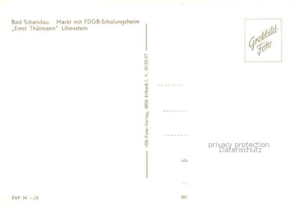 Bad Schandau Markt FDGB Erholungsheim Ernst Thälmann – Bild 2