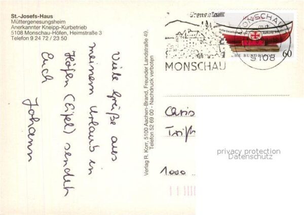 Hoefen Monschau St Josefs Haus Müttergenesungsheim Gast – Bild 2