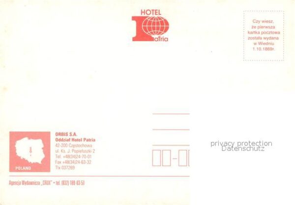 Czestochowa Schlesien Hotel Patria Speisesaal Zimmer – Bild 2