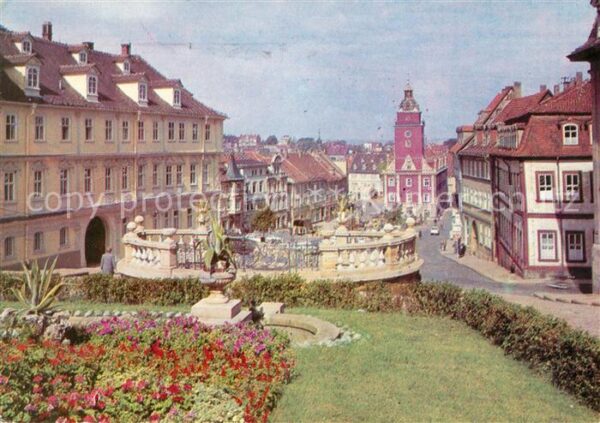 Gotha Thueringen Wasserkunst Hauptmarkt und Rathaus