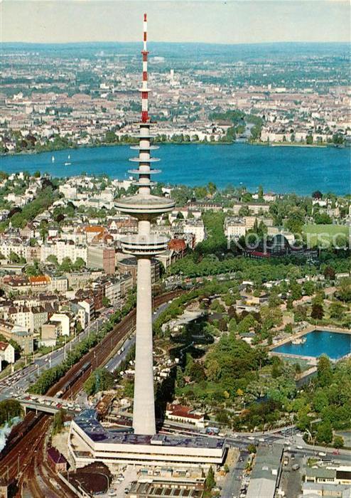 Hamburg Fernsehturm Fliegeraufnahme