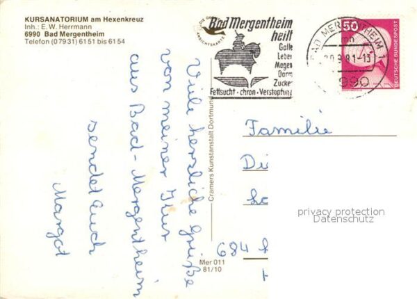 Bad Mergentheim Kursanatorium am Hexenkreuz Teilansicht – Bild 2