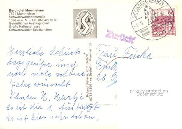 Mummelsee Berghotel Mummelsee Bootspartie Gedicht – Bild 2