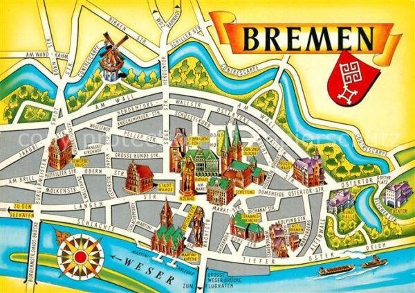 Bremen Stadtplan Illustration