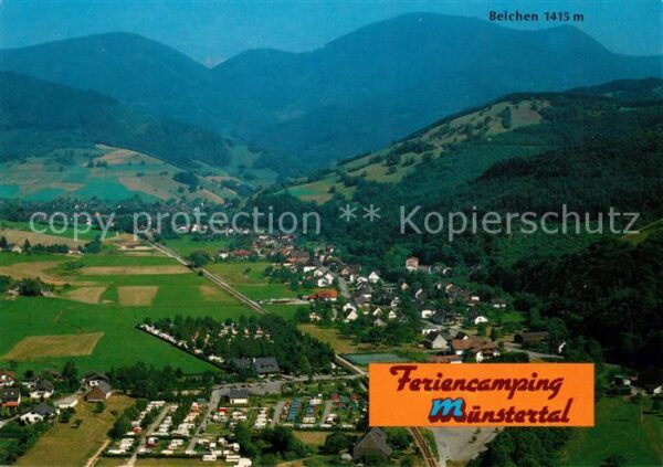 Muenstertal Schwarzwald Fliegeraufnahme mit Feriencamping Münst