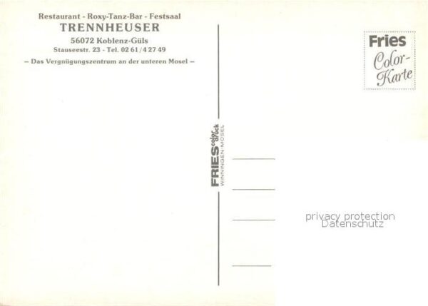 Guels Koblenz Restaurant Trennheuser Roxy Tanz Bar Fe – Bild 2
