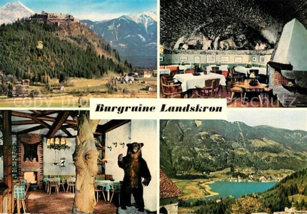 Villach Kaernten Burgruine Landskron Gaststätte See