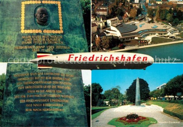 Friedrichshafen Bodensee Graf Zeppelin Haus mit Denkmal Fliegera
