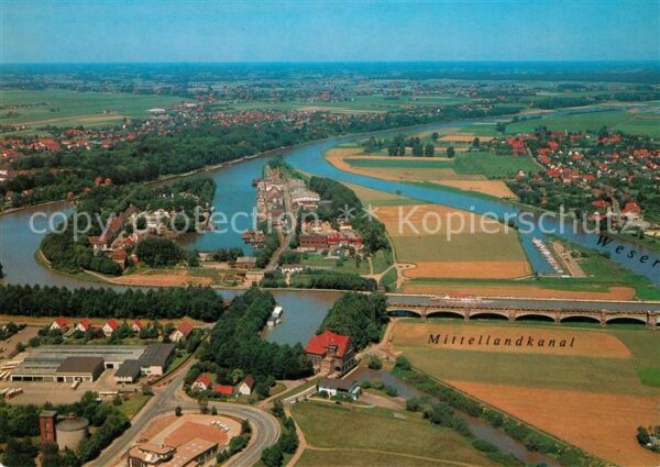 Minden Westfalen Wasserstrassenkreuz und Schachtschleuse