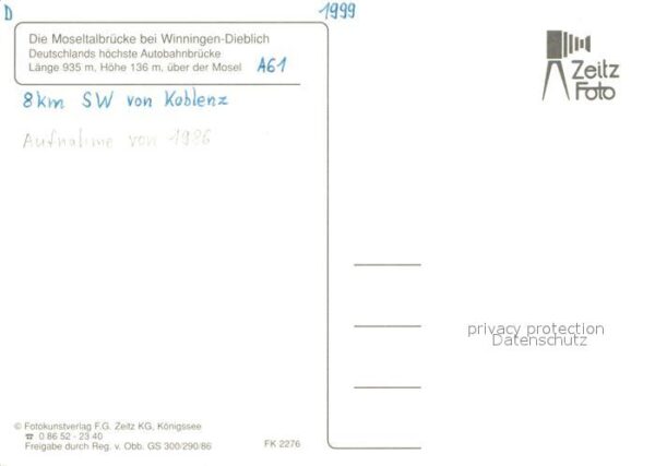 Dieblich Moselbrücke mit Moselschleife Fliegerau – Bild 2
