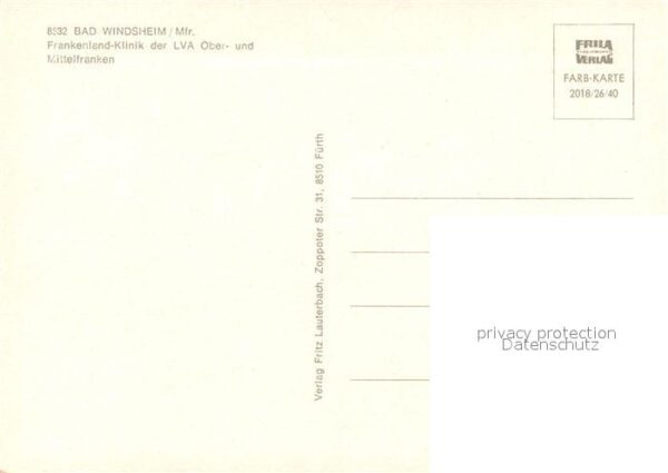 Bad Windsheim Frankenland Klinik der LVA Ober und Mit – Bild 2