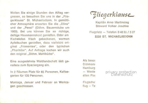 St Michaelisdonn Cafe Restaurant Fliegerklause Details – Bild 2