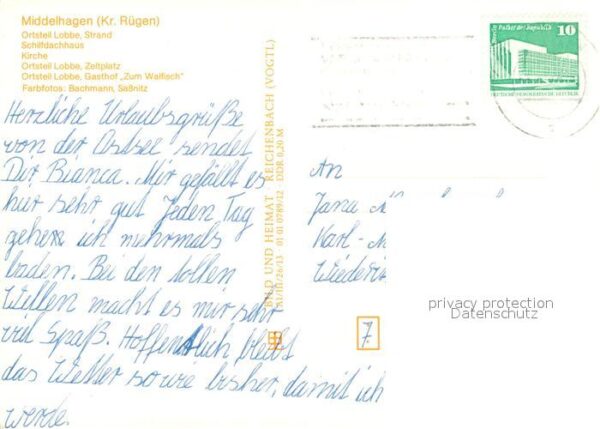 Middelhagen Ruegen OT Lobbe Strand Schilfdachhaus Kirche Z – Bild 2