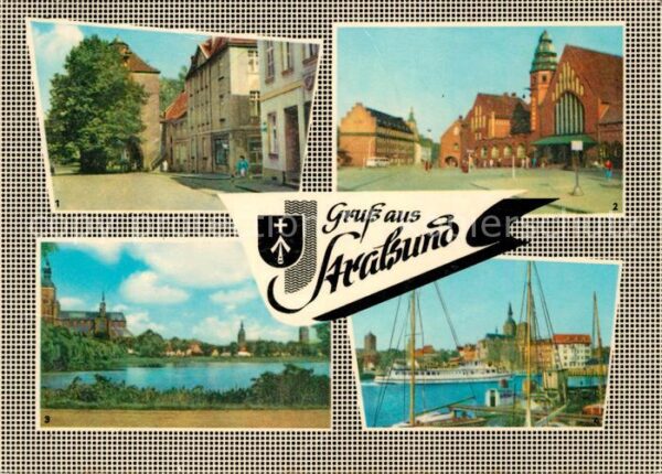 Stralsund Mecklenburg Vorpommern Kniepertor Bahnhof Teichpromenade Hafen