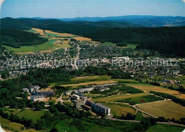 Bad Berleburg Fliegeraufnahme mit Herz Kreislauf Klin
