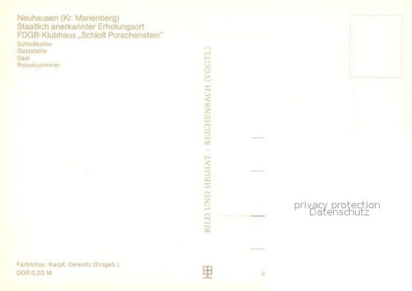 Neuhausen Marienberg FDGB Klubhaus Schloss Purschenstein Gas – Bild 2