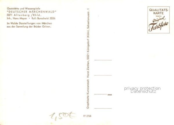Altenberg Rheinland Gaststätte Deutscher Märchenwald Wasser – Bild 2