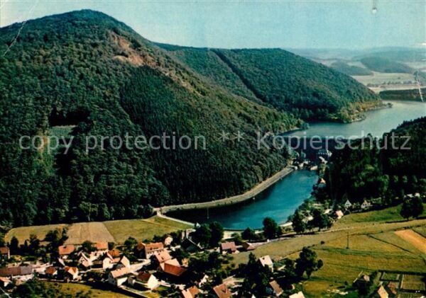 Heiminghausen mit Diemelsee Talsperre Fliegeraufnahme