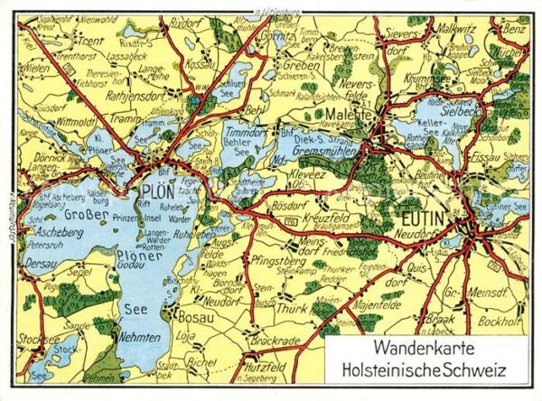 Holsteinische Schweiz Gebietswanderkarte mit Plön und Eutin