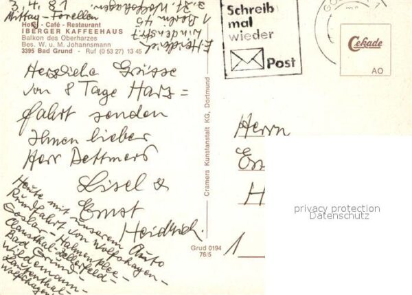 Bad Grund Hotel Restaurant Iberger Kaffeehaus Ter – Bild 2