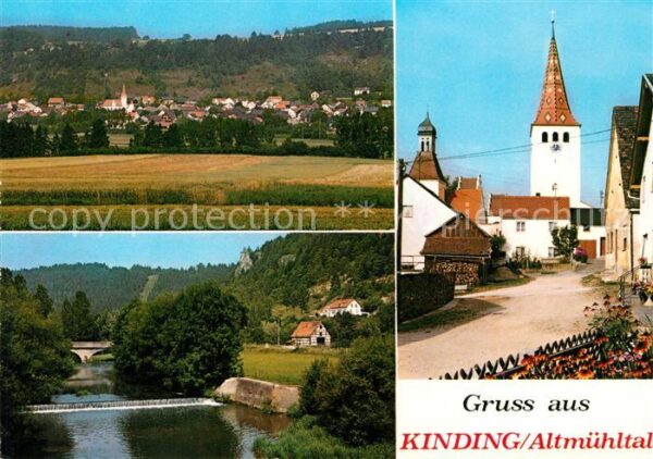Kinding Panorama Stauwehr Ortsmotiv Kirche