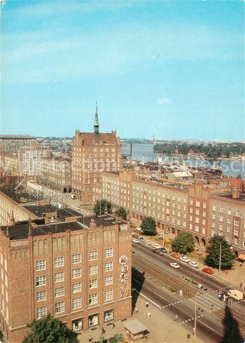 Rostock Blick von der Marienkirche auf die Lang