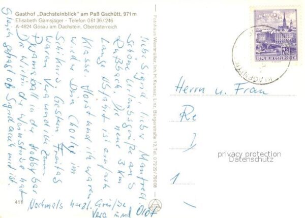 Gosau Oberoesterreich Gasthof Dachsteinblick Pass Gschütt – Bild 2