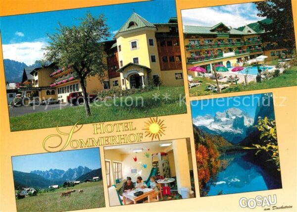 Gosau Oberoesterreich Hotel Sommerhof Schwimmbad Panorama Gäs