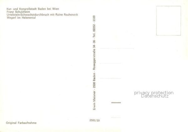 Baden Wien Franz Schulzheim Urtelstein Schwechatdu – Bild 2