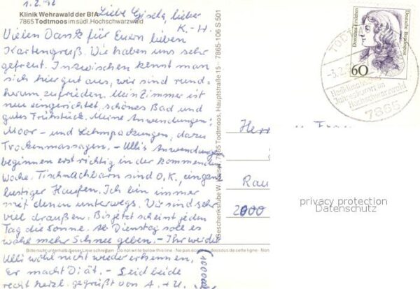 Todtmoos Klinik Wehrawald der BfA Hallenbad Trep – Bild 2