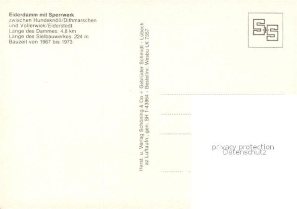 Eiderstedt Eiderdamm mit Sperrwerk Fliegeraufnahme – Bild 2