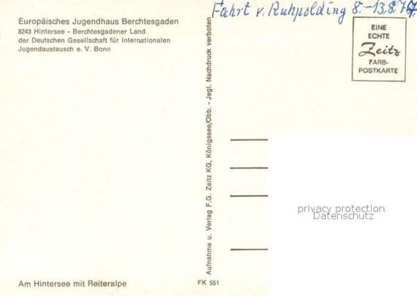 Hintersee Berchtesgaden Europäisches Jugendhaus Berchtesgaden – Bild 2