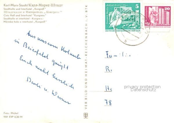 Karl-Marx-Stadt Stadthalle und Interhotel Kongress – Bild 2
