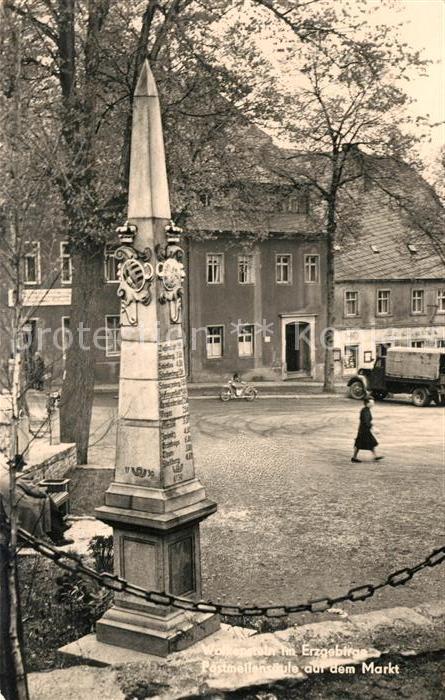 Wolkenstein Erzgebirge Postmellensäule Markt