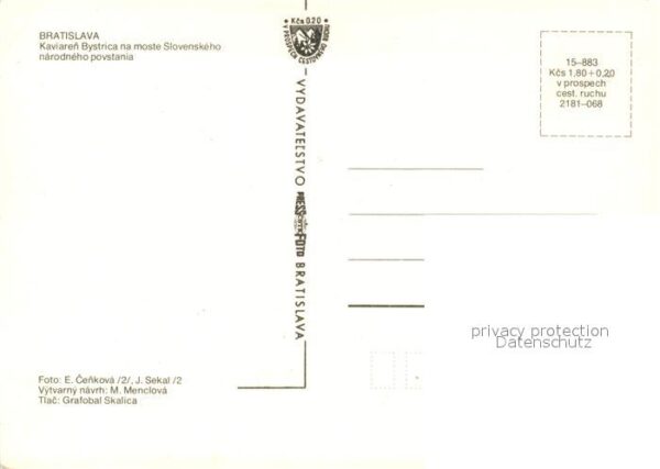 Bratislava Pressburg Pozsony Kaviaren Bystrica – Bild 2