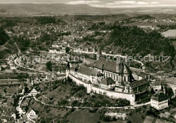 Steinbach Schwaebisch Hall Fliegeraufnahme Schloss Comburg Katholi