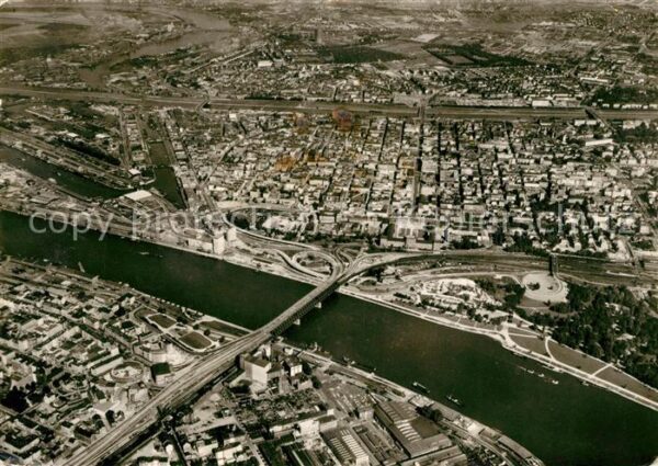 Ludwigshafen Rhein Fliegeraufnahme Rheinbrücke