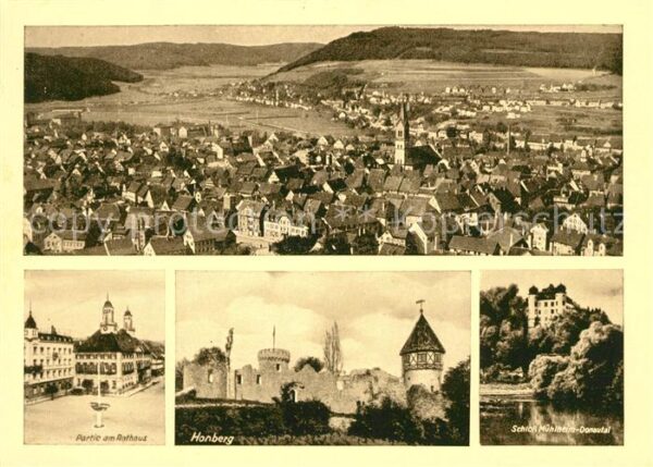 Tuttlingen Rathaus Panorama Schloss Mühlheim Hanbe